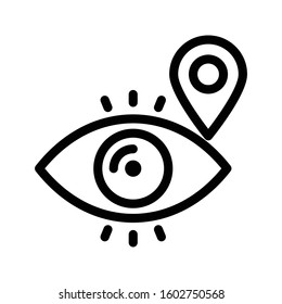 view location vector thin line icon 