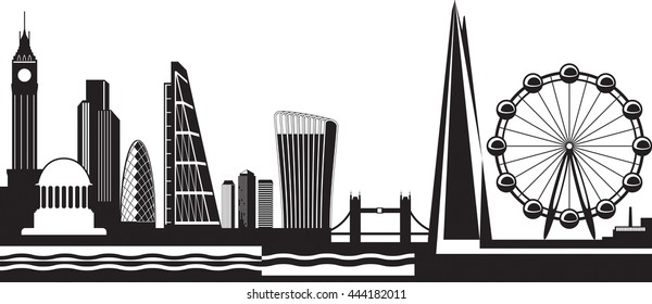 View from London by day - vector illustration