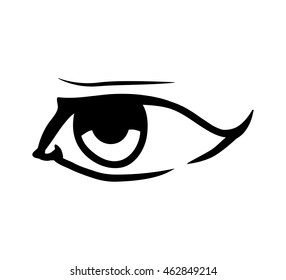 View and look concept represented by female eye icon. Isolated and flat illustration