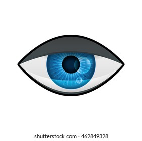 View and look concept represented by tired eye icon. Isolated and flat illustration