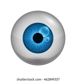 View and look concept represented by blue eye icon. Isolated and flat illustration