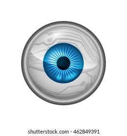 View and look concept represented by blue eye icon. Isolated and flat illustration