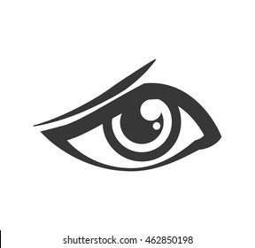 View and look concept represented by sad eye icon. Isolated and flat illustration