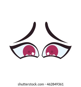 View look expression concept represented by sad cartoon eye icon. Isolated and flat illustration