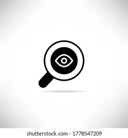view magnifier icon with shadow on white background