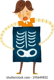 The view of man is holding a X-ray picture 