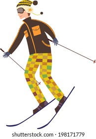 The view of man is skiing 