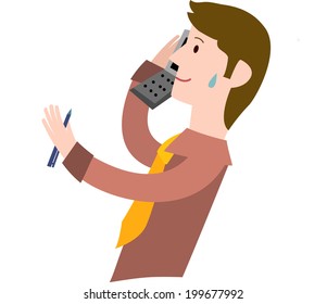 The view of man telephone conversation 