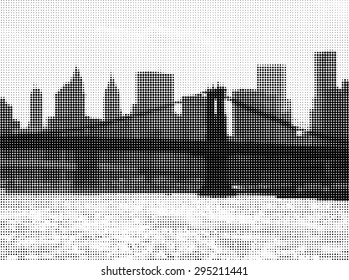 View of Manhattan. New York. Halftone