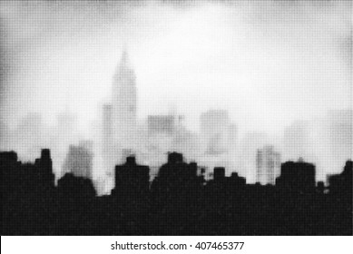 View of Manhattan. NYC. Halftone