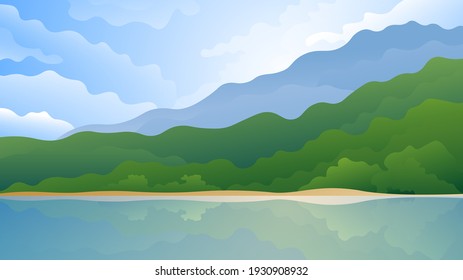 View of the Mediterranean tropical island.