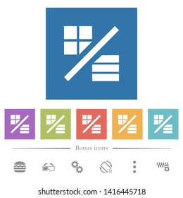 View mode flat white icons in square backgrounds. 6 bonus icons included.
