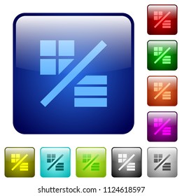 View mode icons in rounded square color glossy button set
