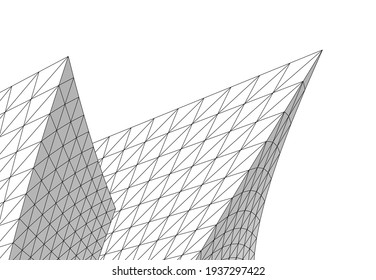 View of modern architecture 3d illustration