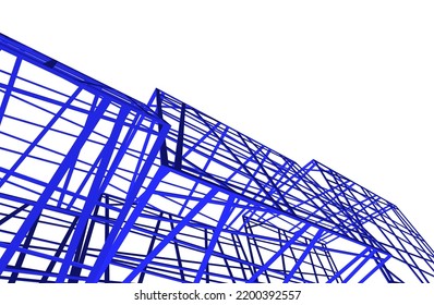 View of modern architecture 3d illustration
