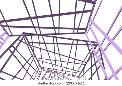 View of modern architecture 3d illustration