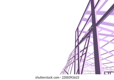 Ansicht der modernen Architektur 3D-Illustration