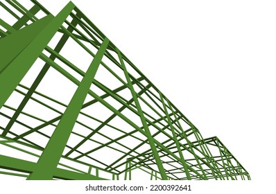 View of modern architecture 3d illustration