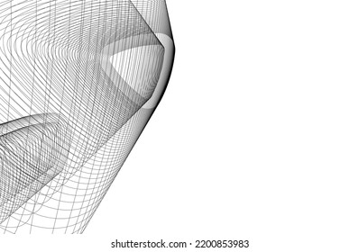 View of modern architecture 3d illustration