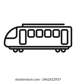 View modern tram icon outline vector. High speed move. Transit electric