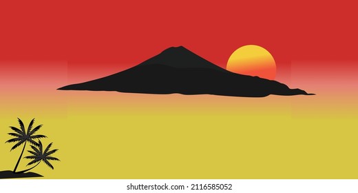 view moment mountain sunset and wonderful panorama 