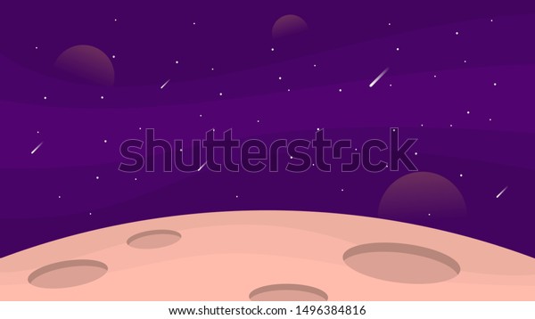 View from moon to purple sky. A Perfect for\
landing page, background and so\
on.
