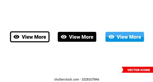 View More Icon Of 3 Types: Color, Black And White, Outline. Isolated Vector Sign Symbol.