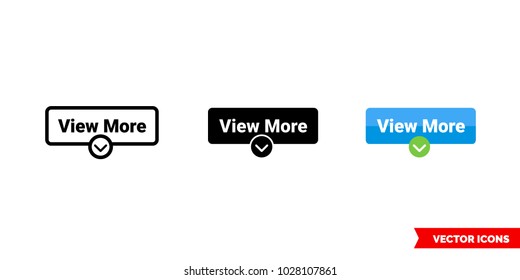 View More Icon Of 3 Types: Color, Black And White, Outline. Isolated Vector Sign Symbol.