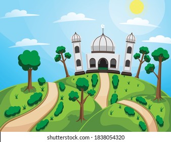 vistas a la mezquita en el prado durante el día

