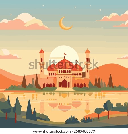 View of the mosque for ramadan, muslim 