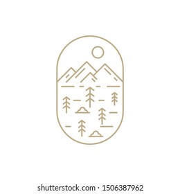 View mountain line art logo for multiple business