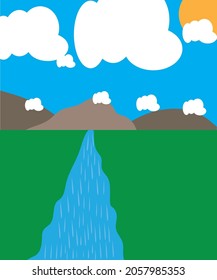 Bergbild anzeigen für flaches Design