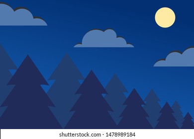 the view of the mountains at night  vector