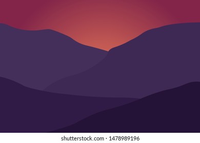 the view of the mountains at night  vector
