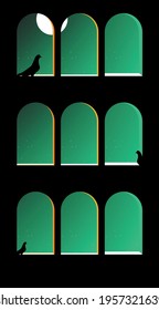 the view from the mysterious tower and the doves watching the moonlight