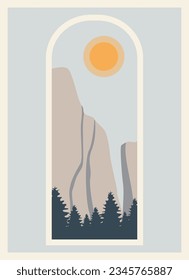 Vista del diseño de la ilustración vectorial del afiche del Parque Nacional