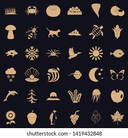 View of nature icons set. Simple set of 36 view of nature vector icons for web for any design