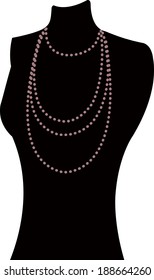 The view of necklace on the mannequin 