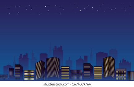 The view of night in the downtown.