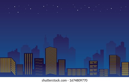 The view of night in the downtown.