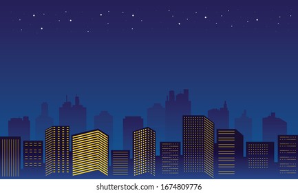 The view of night in the downtown.