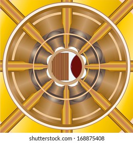 The view from the observation deck of the vault into the pit naves fictitious temple where it is ready audience and orchestra