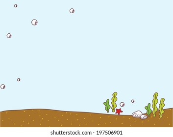 The view of ocean floor 