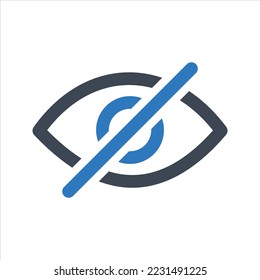 Aus Symbol anzeigen. Unsichtbares Symbol. Vektorgrafik und Glyphe