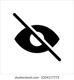 Aus Symbol anzeigen. Unsichtbares Symbol. Vektorgrafik auf weißem Hintergrund