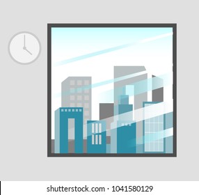 View from the office window to the city
