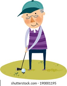 The view of old man is putting 
