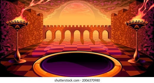 View on the labyrinth. Mythological vector illustration

