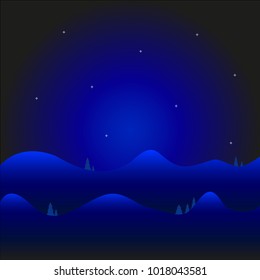 View on night mountains