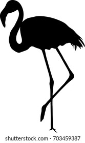 View on the silhouette of a flamingo - digitally hand drawn vector illustraion